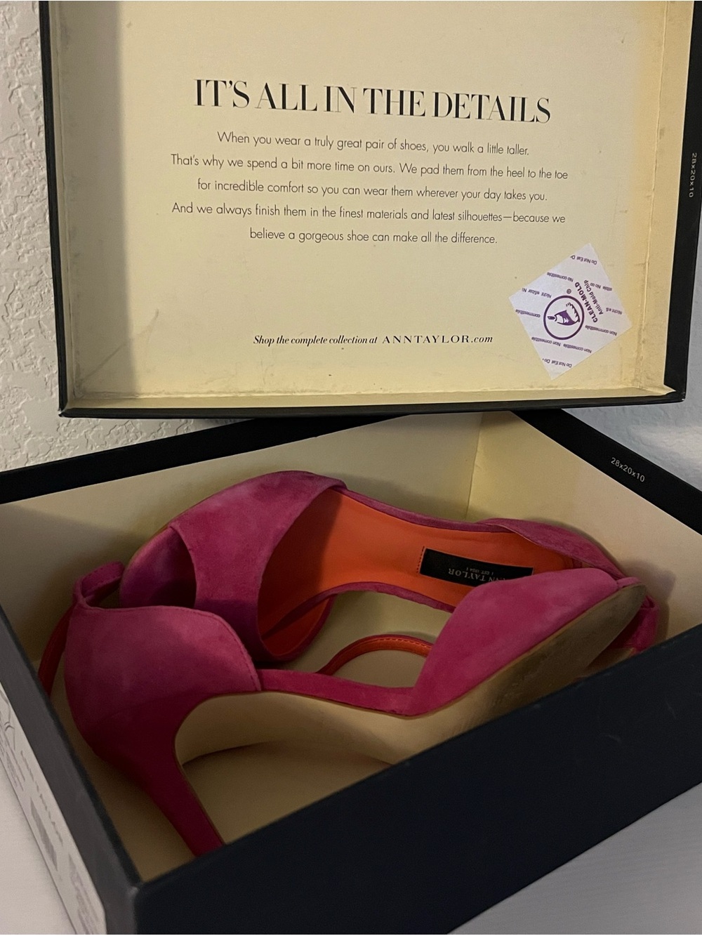 Ann Taylor Fuchsia Suede Open-Toe Heels